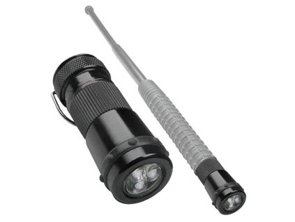 svítilna k telesk. obušku dlouhá 3 LED/6 ks baterií ČERNÁ (Barva černá)