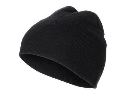 čepice BEANIE jemně pletená Acryl ČERNÁ (Barva černá)