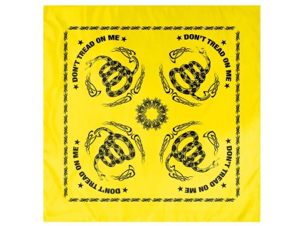 šátek DON´T TREAD ON ME 55 x 55 cm ŽLUTÝ