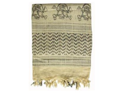 šátek SHEMAGH LEBKY PÍSKOVÝ/ČERNÝ (Barva khaki)