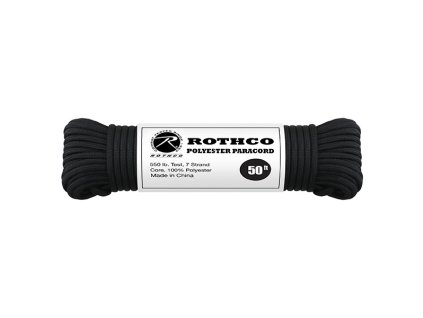 šňůra PARACORD polyester 550LB ø 4 mm / 15 m ČERNÁ (Barva černá)