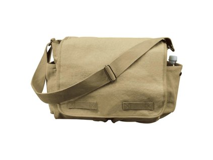 taška VINTAGE přes rameno 38 x 28 x 15 cm KHAKI (Barva khaki)