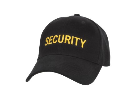 čepice baseball žlutý nápis "SECURITY" ČERNÁ (Barva černá)