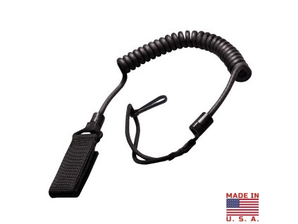 šňůra bezpečnostní LANYARD pro pistol ČERNÁ (Barva černá)