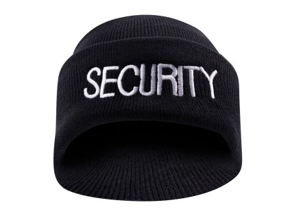 čepice pletená výšivka "SECURITY" ČERNÁ (Barva černá)
