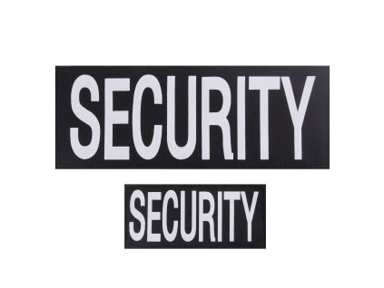 nášivka SECURITY 2 ks ČERNÁ s bílým potiskem VELCRO (Barva černá)