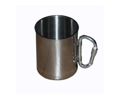 Hrnek STAINLESS STEEL skládací šroubovací karabina (Barva STŘÍBRNÁ)
