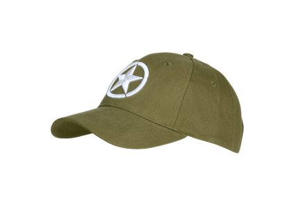 čepice baseball 3D výšivka ALLIED STAR WWII ZELENÁ (Barva zelená)