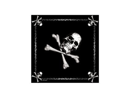 šátek 55 x 55 cm JOLLY ROGER ČERNÝ (Barva černá)