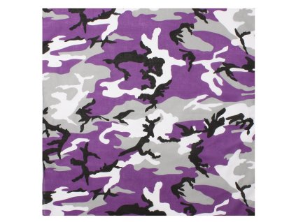 šátek 55 x 55 cm fialové maskování ULTRA VIOLET CAMO (Barva URBAN CAMO VIOLET)