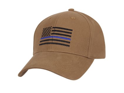 čepice baseball US vlajka s modrou linkou COYOTE (Barva COYOTE BROWN)