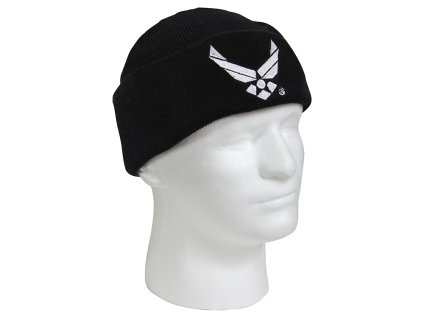 čepice pletená AIR FORCE WING ČERNÁ (Barva černá)