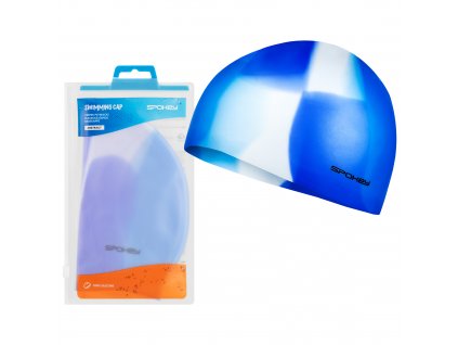 Spokey ABSTRACT Silikonová plavecká čepice, modro-bílá