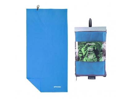 Spokey SIROCCO XL Rychleschnoucí ručník s odnímatelnou sponou, modrý, 80 x 150 cm