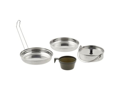 nádobí jídelní turistické NEREZ 5-ti dílné (Barva STŘÍBRNÁ)