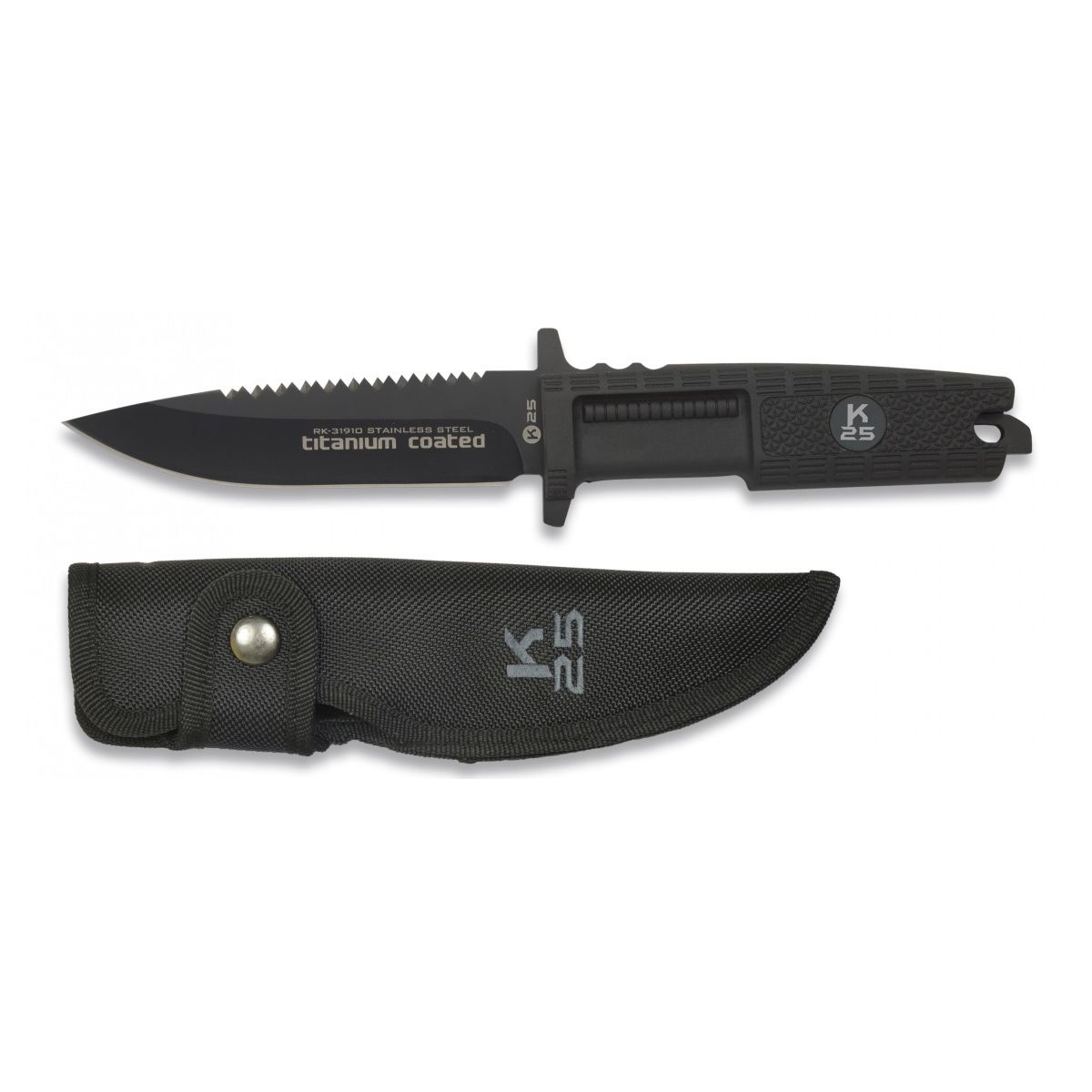 K25 Nůž Tactical 31910 pevná čepel ČERNÝ Barva: Černá