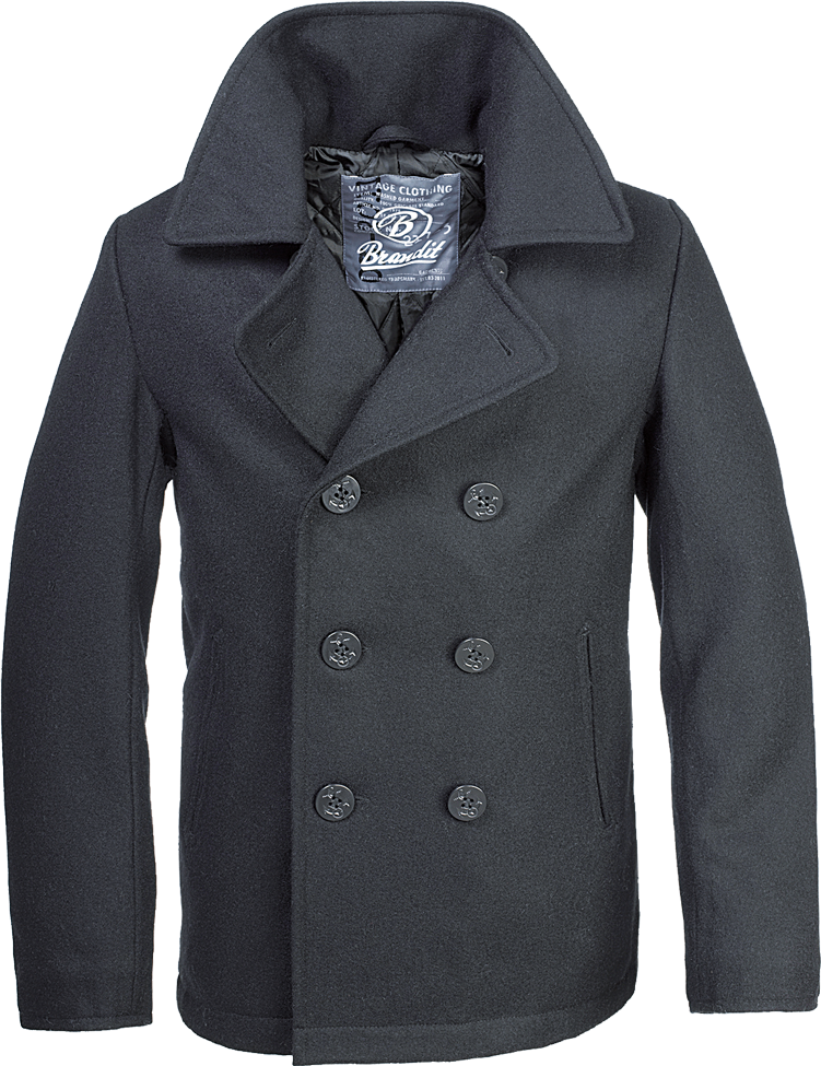 Kabát Brandit Pea Coat černý Barva: BLACK, Velikost: S