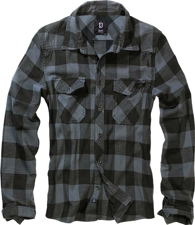 Košile dl. rukáv Brandit Check Shirt černá/šedá Velikost: L