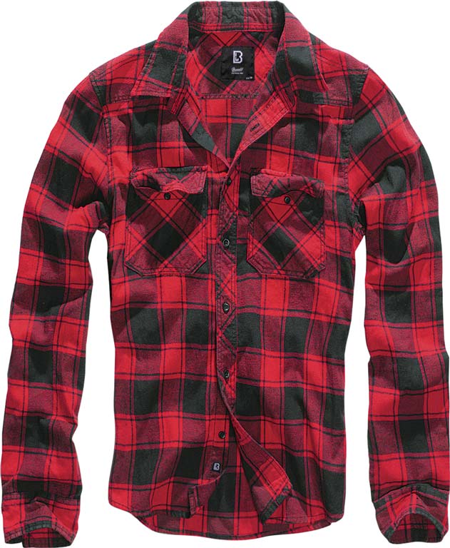 Košile dl. rukáv Brandit Check Shirt červená/černá Barva: red/black, Velikost: 3XL