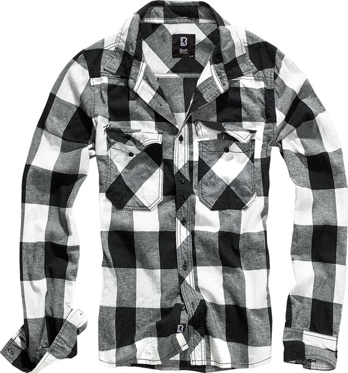 Košile dl. rukáv Brandit Check Shirt bílá/černá Barva: white/black, Velikost: 4XL