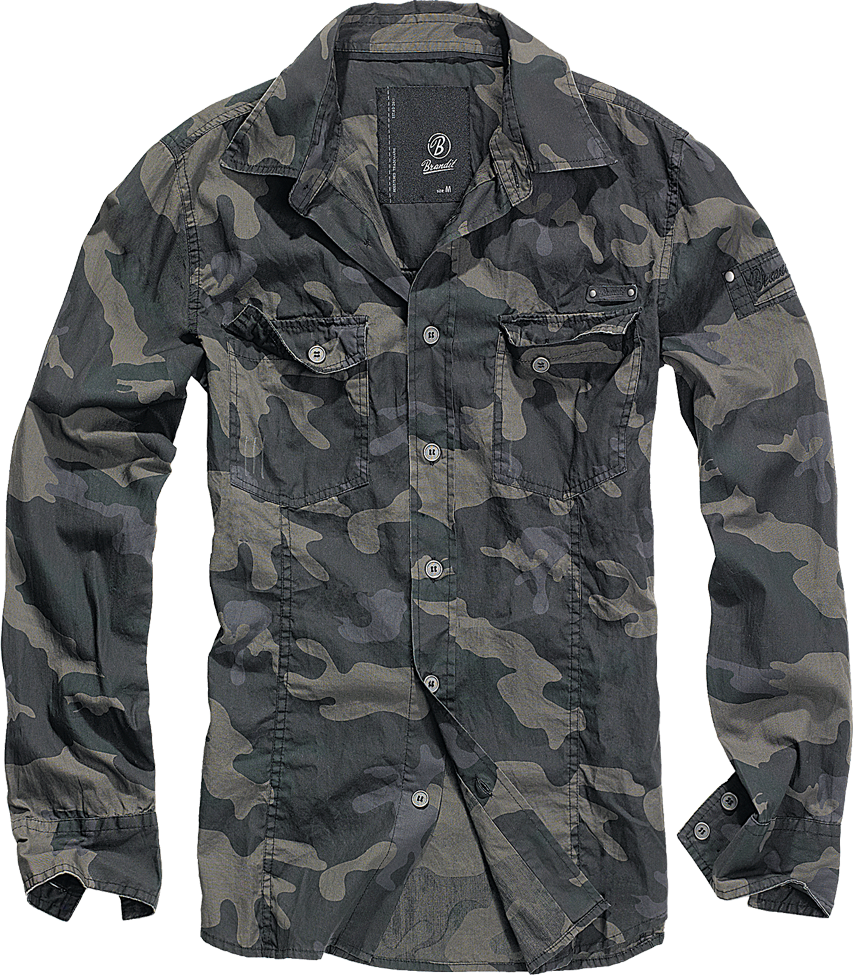 Košile dl. rukáv Brandit SlimFit Shirt tmavá kamufláž Barva: darkcamo, Velikost: 5XL