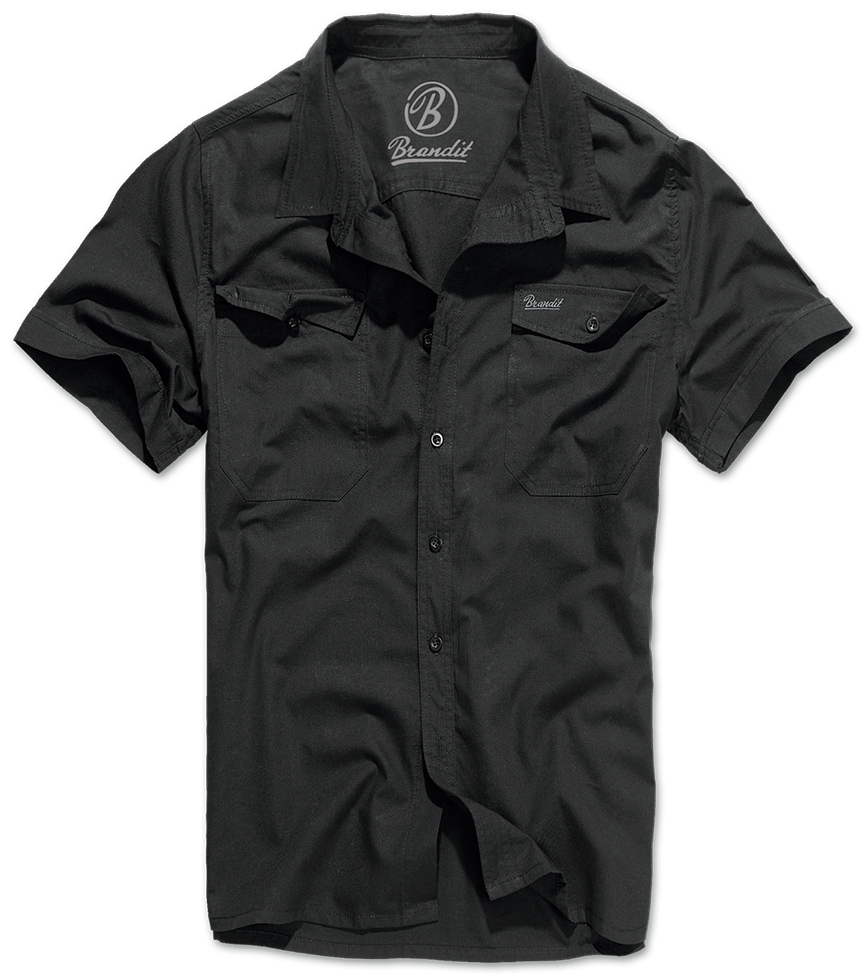 Košile kr. rukáv Brandit Roadstar Shirt černá Barva: BLACK, Velikost: M