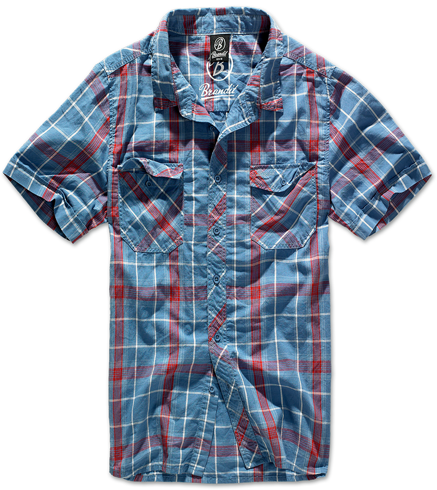 Košile kr. rukáv Brandit Roadstar Shirt červená/modrá Barva: red/blue, Velikost: 4XL