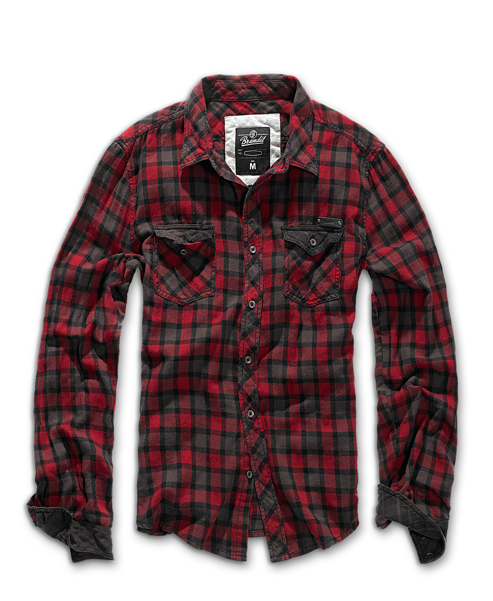 Košile dl. rukáv Brandit Check Shirt Duncan červená/hnědá Barva: red-brown, Velikost: S