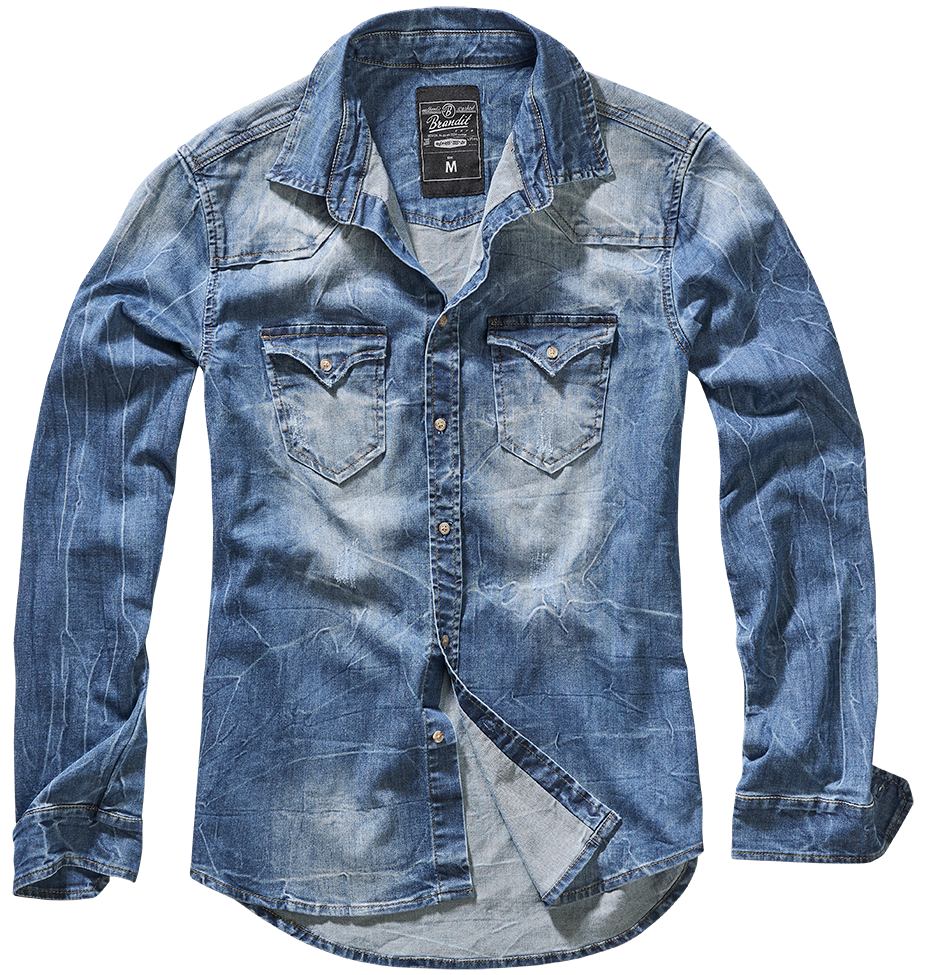 Košile dl. rukáv Brandit Riley Denimshirt modrá Barva: denim blue, Velikost: S
