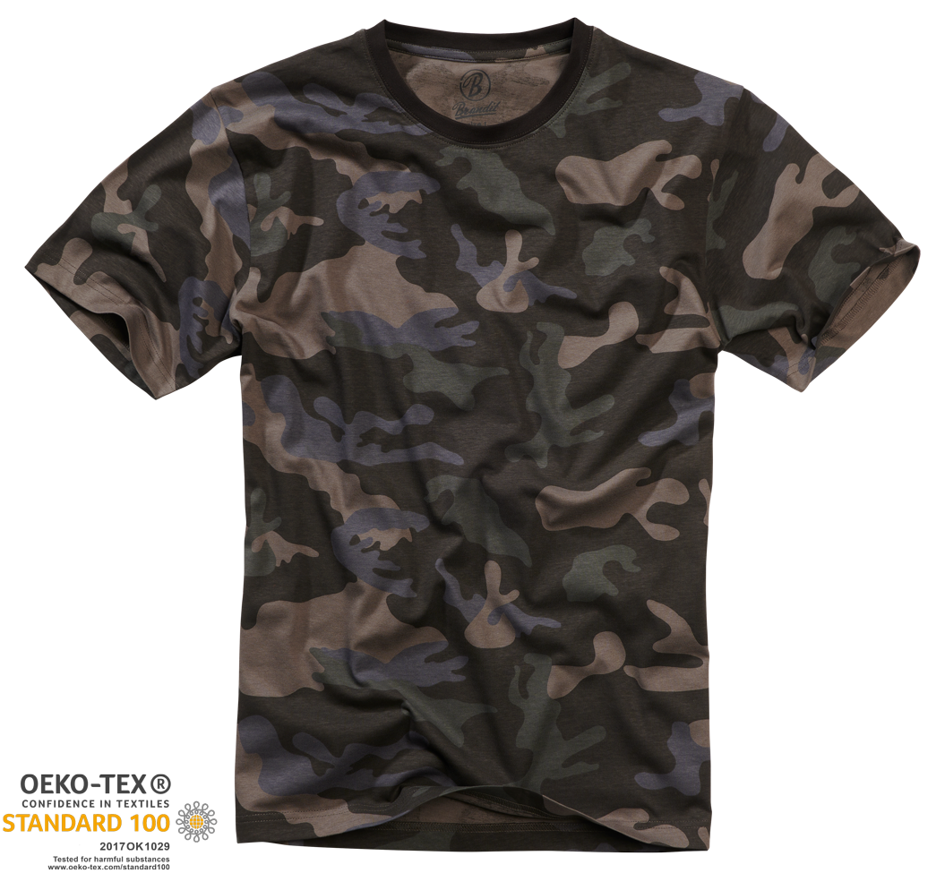 Tričko Brandit tmavá kamufláž Barva: darkcamo, Velikost: S
