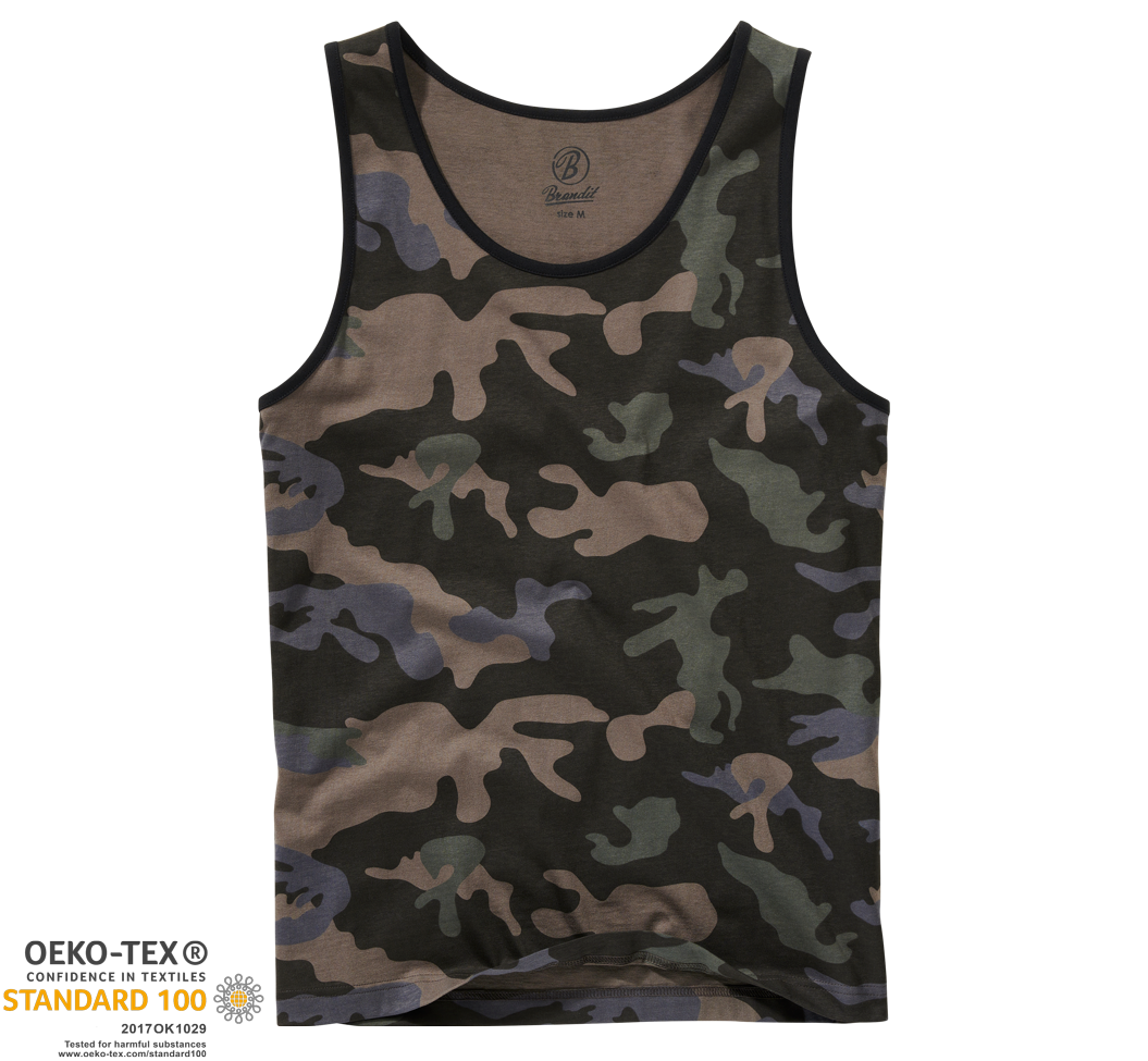 Tílko Brandit Tank Top tmavá kamufláž Barva: darkcamo, Velikost: S