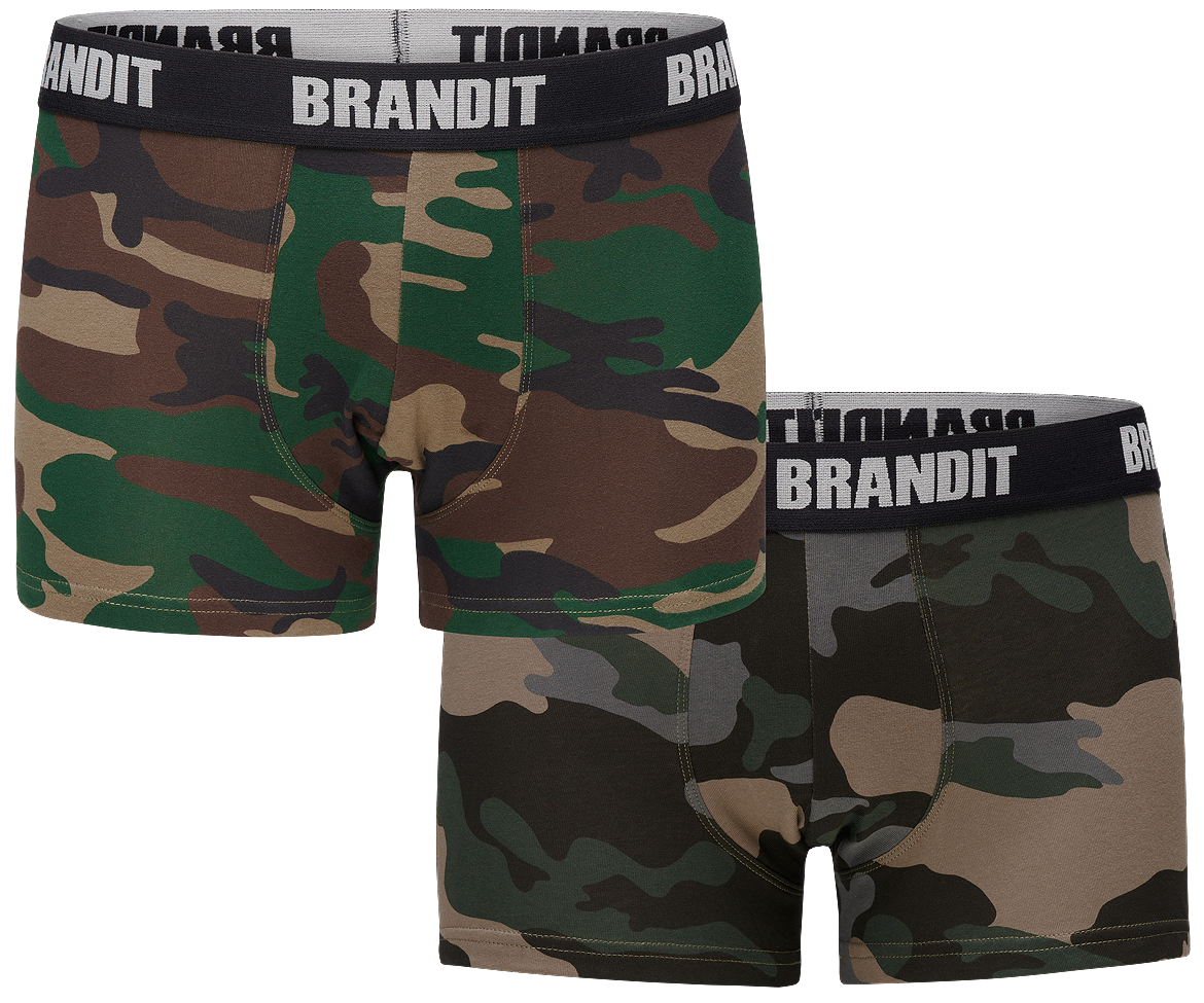 Boxerky Brandit 2ks woodland/tmavá kamufláž Barva: woodland-darkcamo, Velikost: 3XL