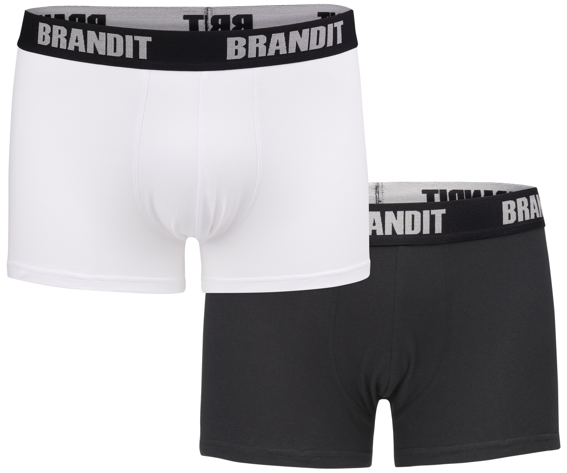 Boxerky Brandit 2ks bílé/černé Barva: white-black, Velikost: XL