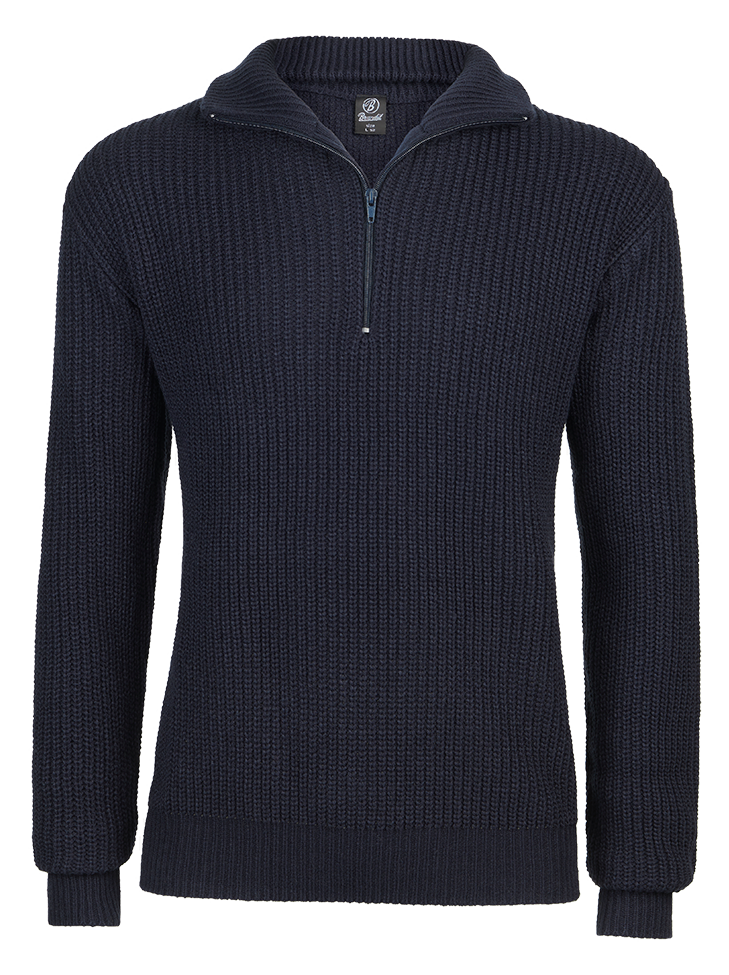 Svetr Brandit Marine Pullover Troyer modrý Barva: NAVY, Velikost: S / 46-48