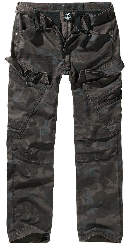 Adven slim fit kalhoty Brandit tmavá kamufláž Barva: darkcamo, Velikost: XL