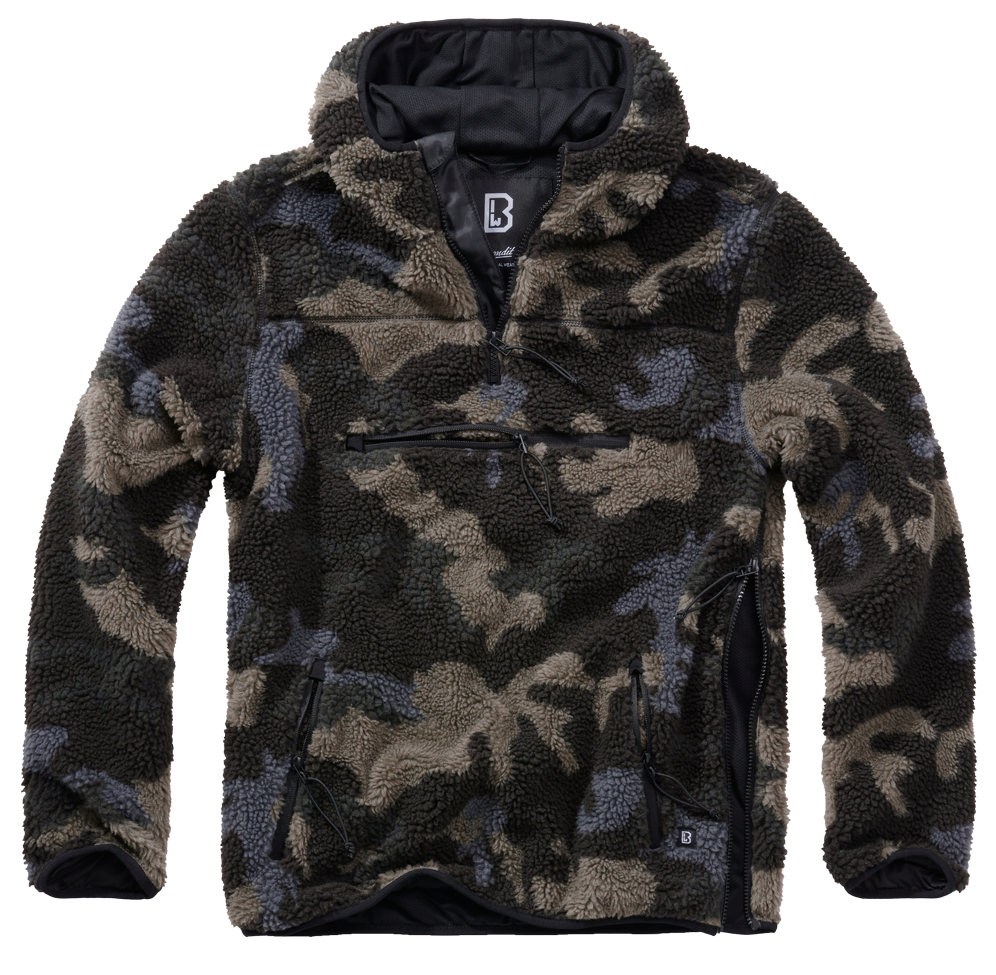 Teddyfleece Worker Pullover Brandit tmavá kamufláž Barva: darkcamo, Velikost: 6XL