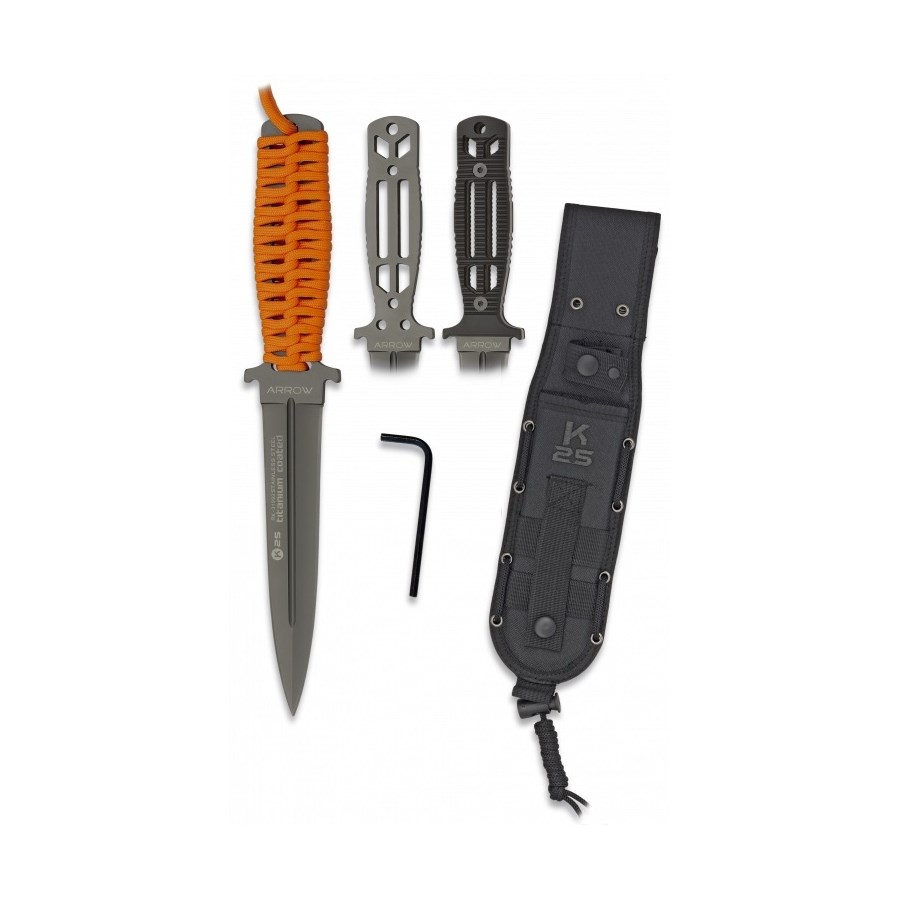 Nůž K25 TACTICAL 31993 pevná čepel - paracord Barva: ČIERNA/ORANŹOVÁ