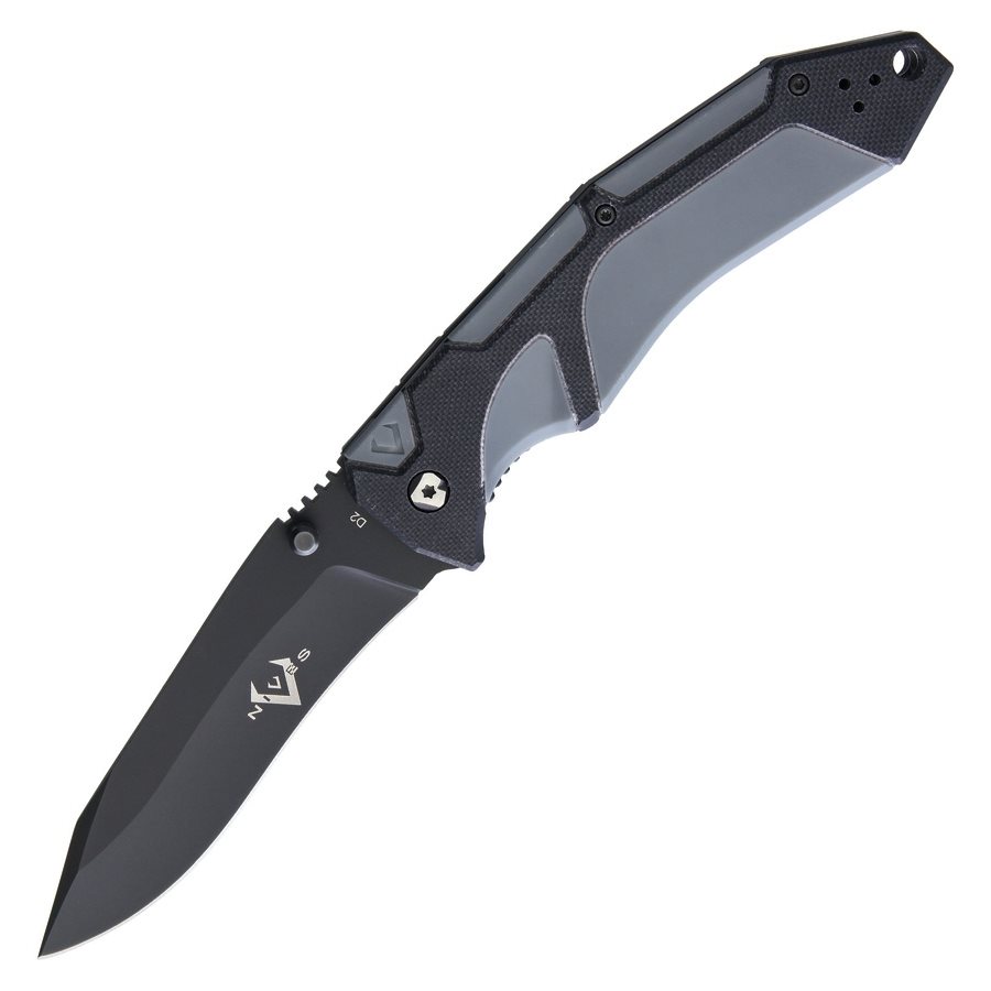 ostatní Nůž zavírací FRACTAL hladké ostří ČERNO-ŠEDÝ Barva: Černá