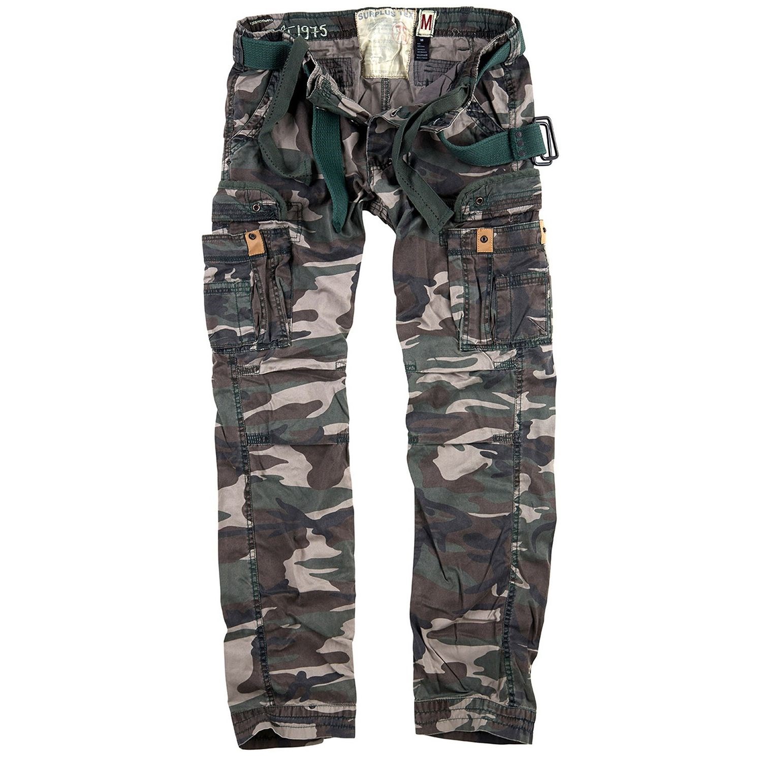 SURPLUS Kalhoty PREMIUM SLIMMY WOODLAND Barva: US WOODLAND, Velikost: L