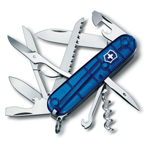 Victorinox ůž kapesní HUNTSMAN 91mm MODRÝ transparentní Barva: Modrá