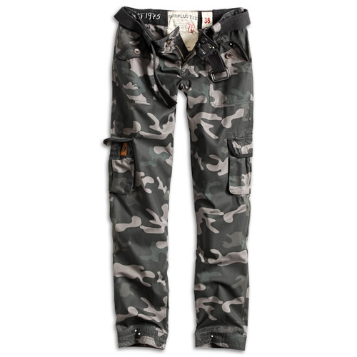 SURPLUS Kalhoty dámské PREMIUM SLIMMY BLACK CAMO Barva: BLACK CAMO, Velikost: L