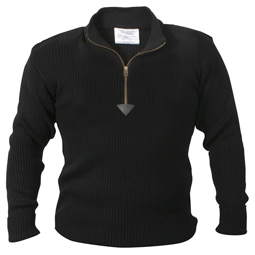 ROTHCO Svetr ACRYLIC COMMANDO 1/4 zip ČERNÝ Barva: Černá, Velikost: 3XL