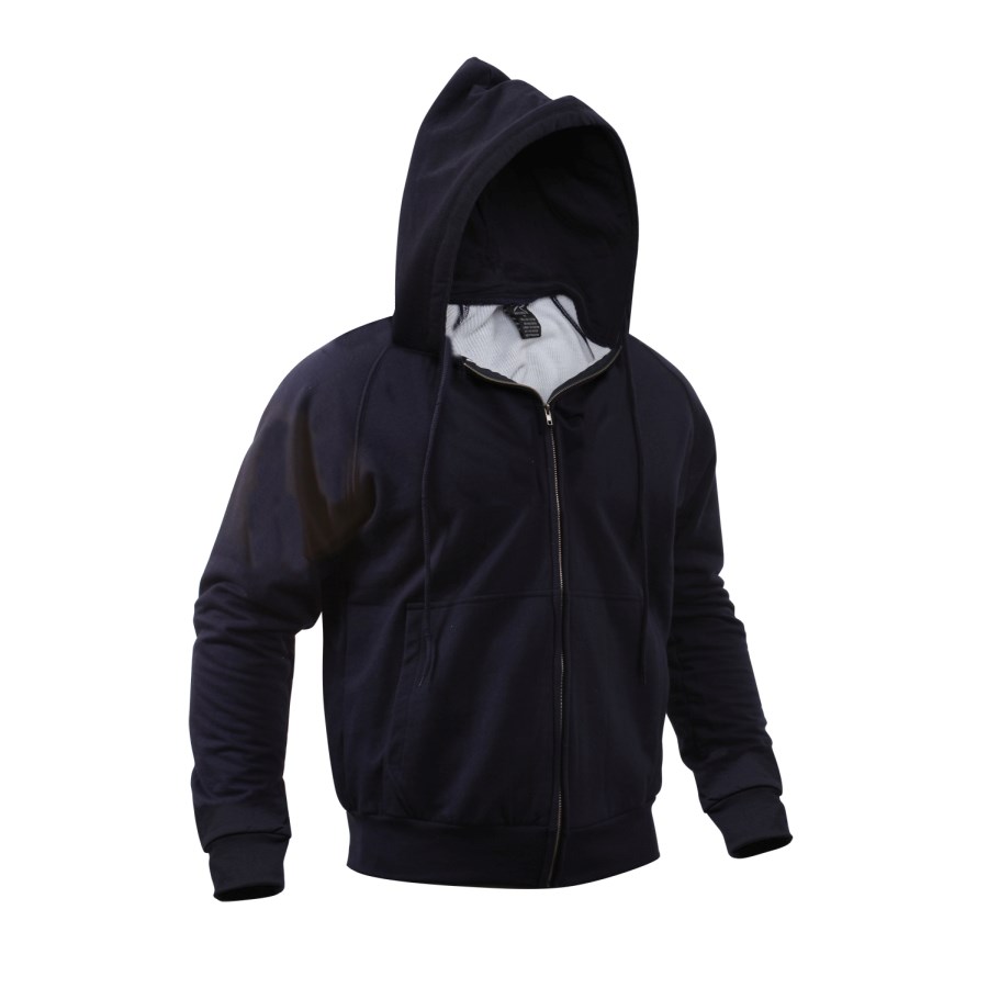 ROTHCO Mikina s kapucí THERMAL na zip NÁMOŘNICKÁ MODRÁ Barva: Modrá, Velikost: L