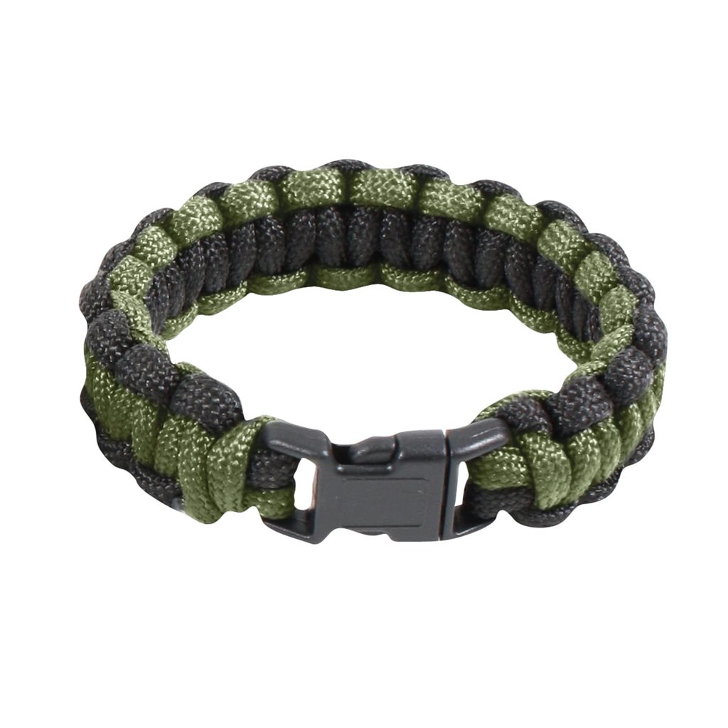 ROTHCO Náramek SURVIVAL PARACORD OLIV-ČERNÝ 17,5 cm Barva: Zelená, Velikost: 7