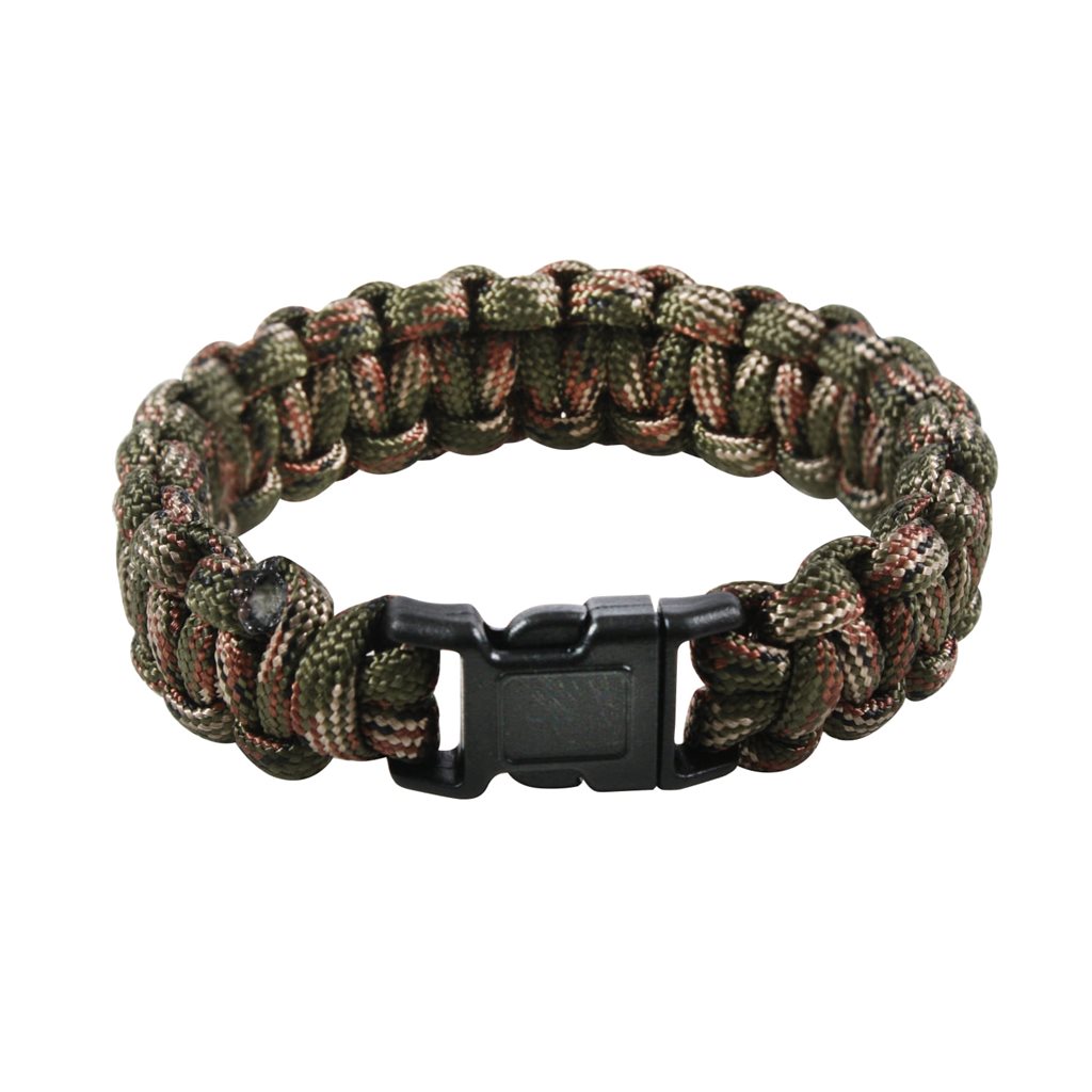 ROTHCO Náramek SURVIVAL PARACORD WOODLAND 17,5 cm Barva: US WOODLAND, Velikost: 7