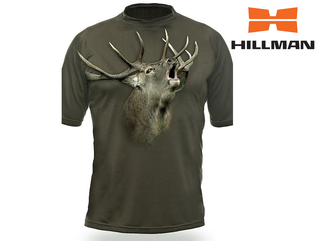 HILLMAN Gamewear 3D Myslivecké tričko kr. rukáv Jelen 3D b. Dub Velikosti: 3XL