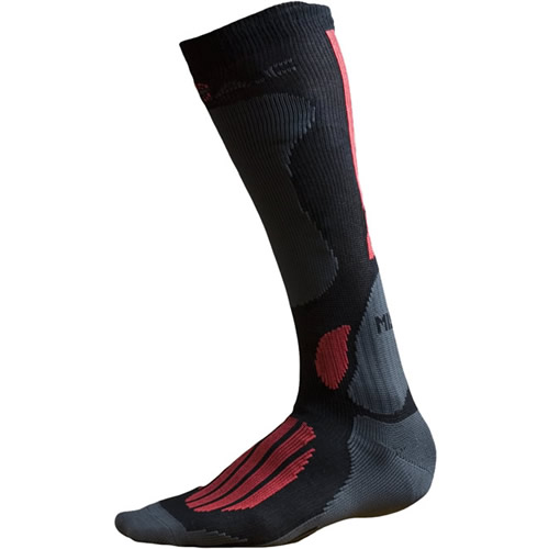 Ponožky BATAC Mission - podkolenka ČERNO/ČERVENÉ Barva: TEMP, Velikost: 34-35