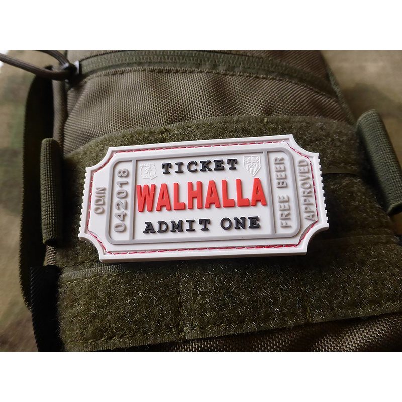 JACKETS TO GO Nášivka WALHALLA TICKET BEER velcro plast BÍLÁ Barva: Bílá