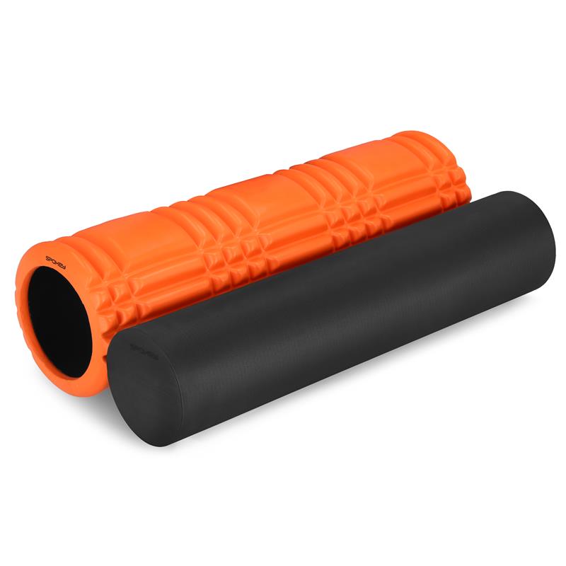 Spokey MIX ROLL Masážní fitness válec 2v1, oranžovo-černý