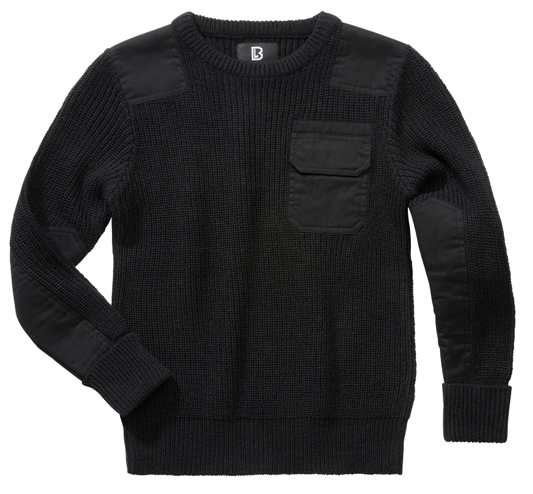 Svetr dětský Brandit BW Pullover černý Barva: BLACK, Velikost: 146/152